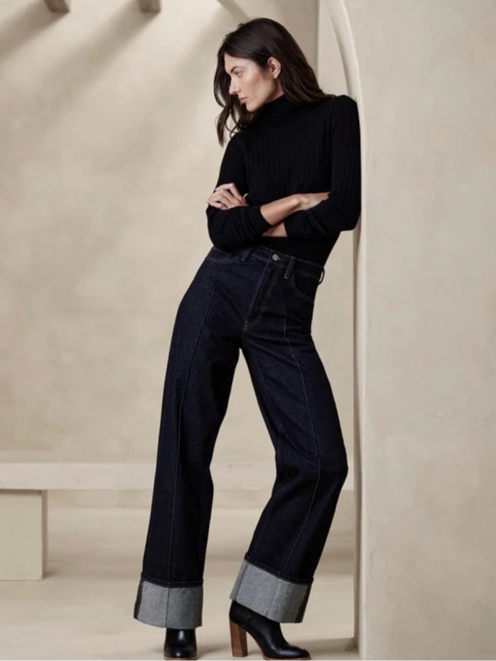 Banana Republic Pin Tuck Jeans Dark Wash